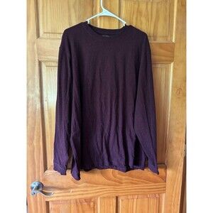 L.L. Bean Men’s Carefree Unshrinkable Long Sleeve Tee Traditional Fit Maroon XL
